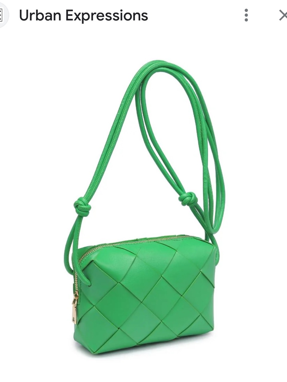 Urban Expressions Kennedy Woven Crossbody Bag in Bright Green